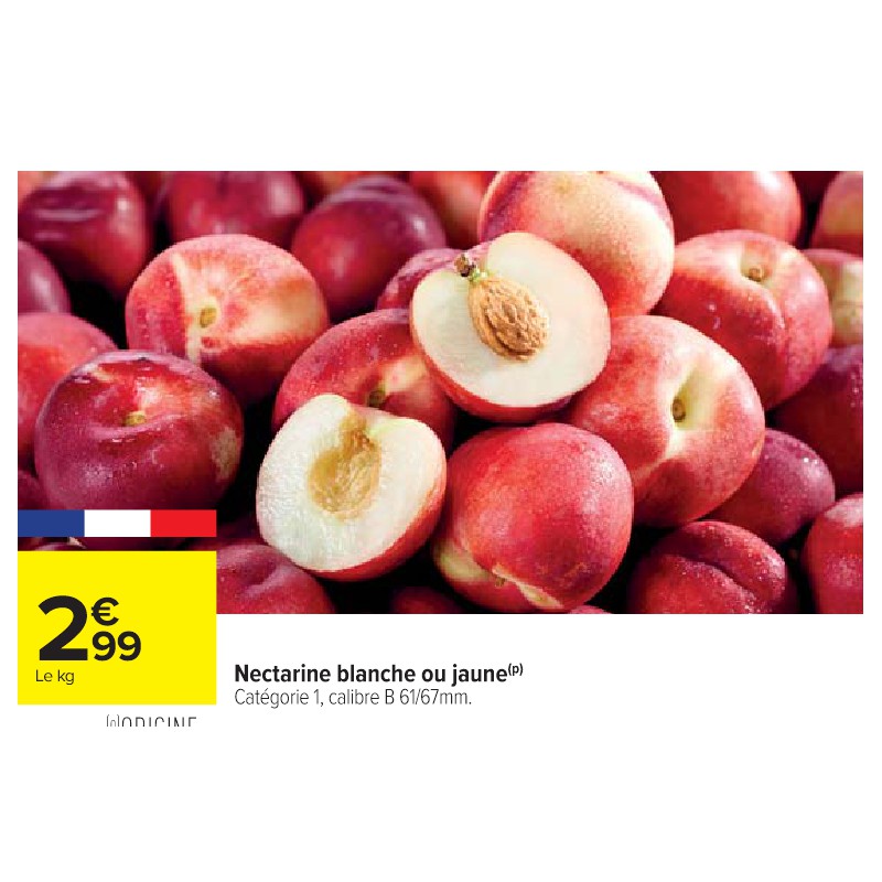 Nectarine blanche ou jaune