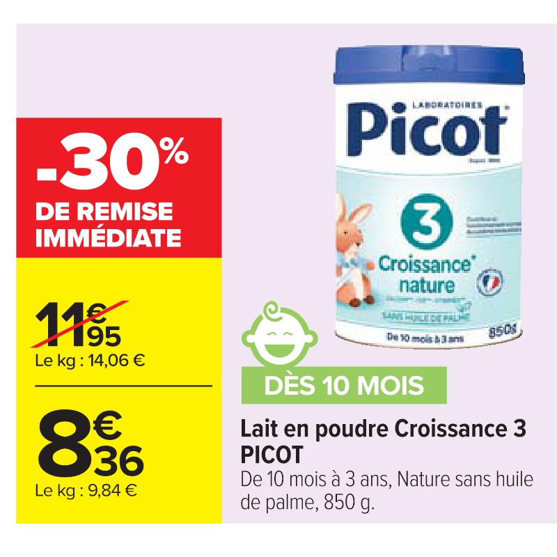Lait en poudre Croissance 3 PICOT