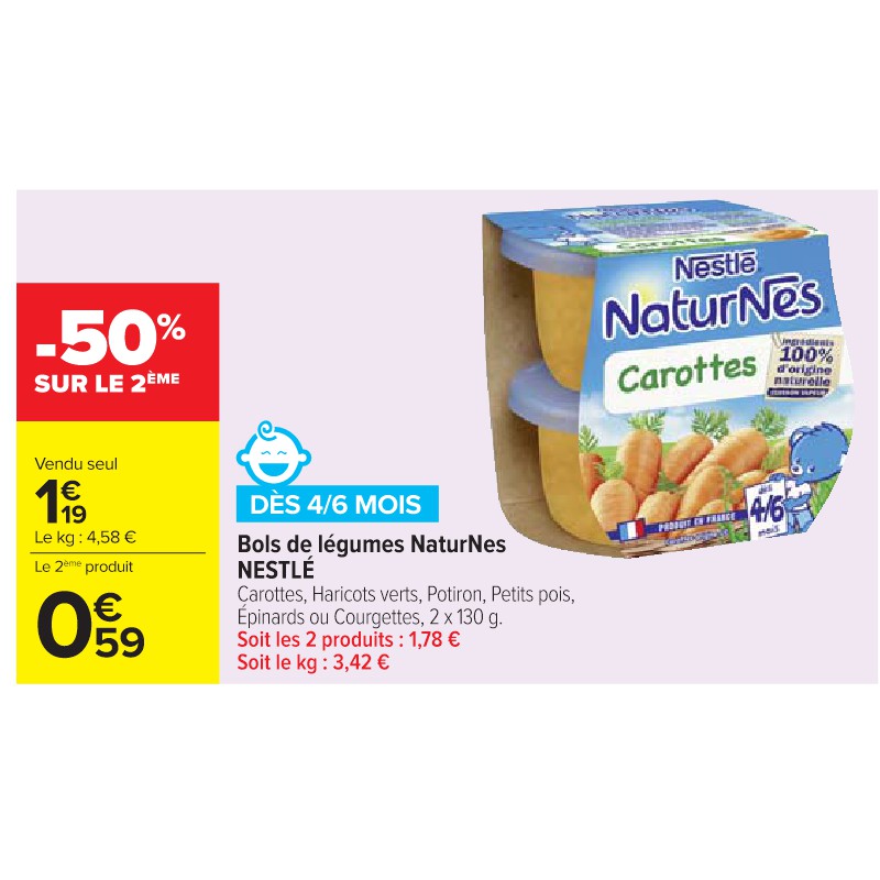 Bols de légumes NaturNes NESTLÉ
