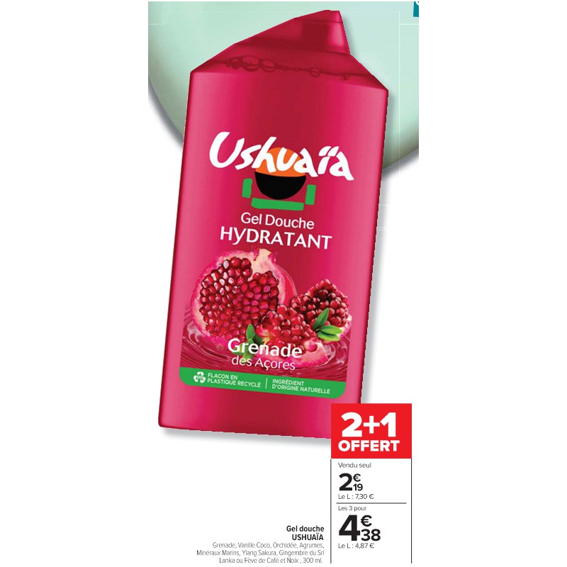 Gel douche USHUAÏA Cora La beauté sans modération