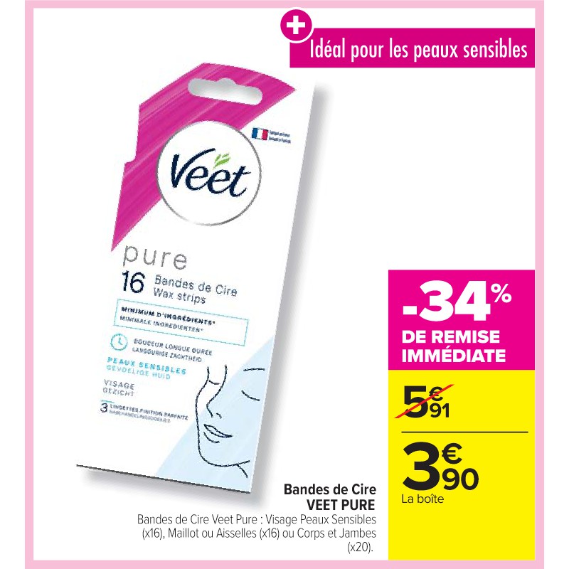 Bandes de Cire VEET PURE