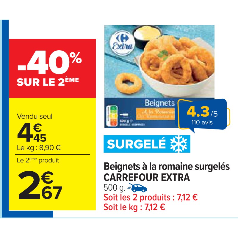 Beignets à la romaine surgelés CARREFOUR EXTRA Cora Apéro