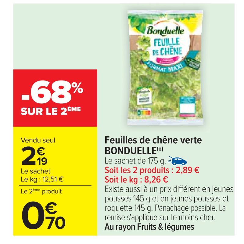 Feuilles de chêne verte BONDUELLE