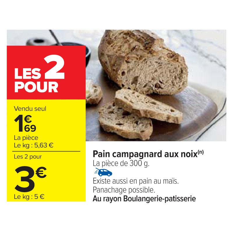 Pain campagnard aux noix Cora Apéro