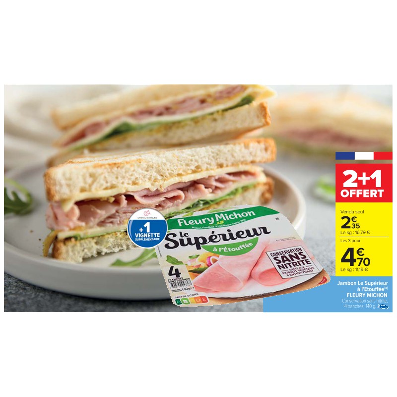 Jambon Le Supérieur à l'Etouffée FLEURY MICHON