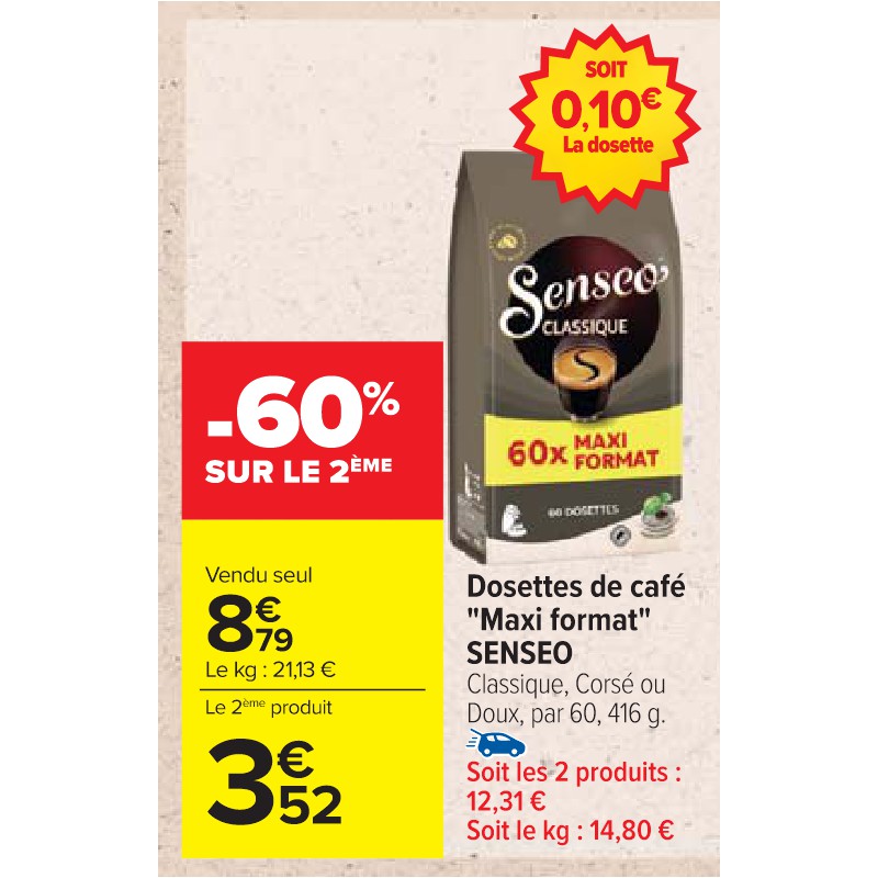 Dosettes de café ''Maxi format'' SENSEO Cora Apéro
