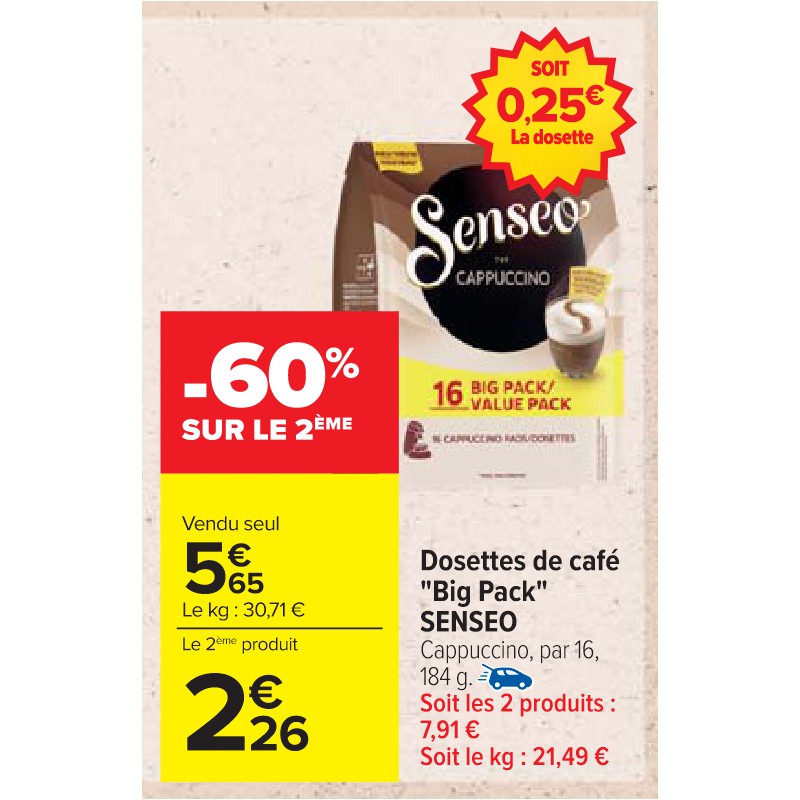 Dosettes de café ''Big Pack'' SENSEO Cora Apéro