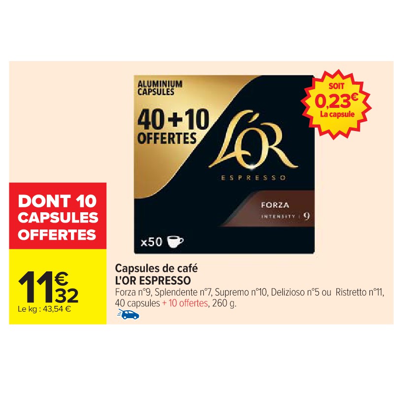 Capsules de café L'OR ESPRESSO Cora Apéro