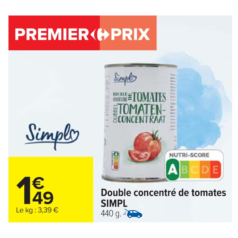Double concentré de tomates SIMPL
