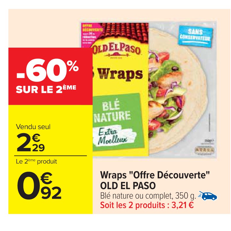 Wraps ''Offre Découverte'' OLD EL PASO Cora Apéro