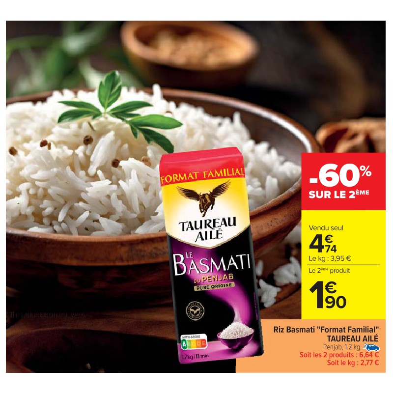 Riz Basmati ''Format Familial'' TAUREAU AILÉ