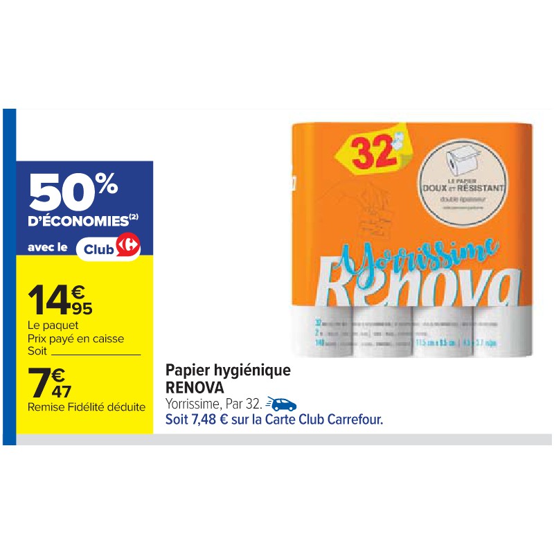 Papier hygiénique RENOVA Cora Apéro