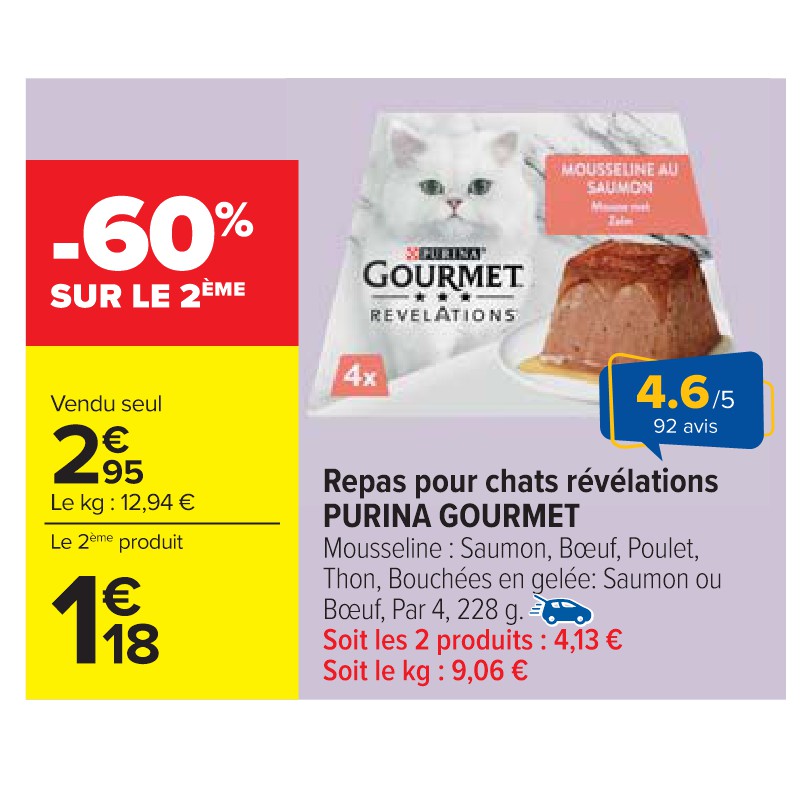 Repas pour chats révélations PURINA GOURMET