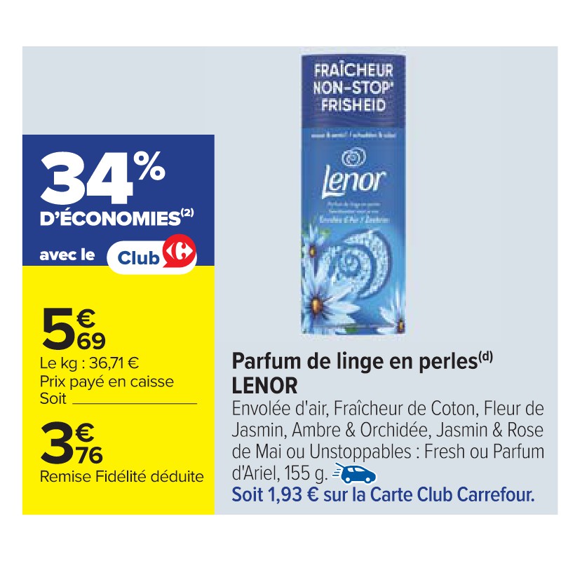 Parfum de linge en perles LENOR