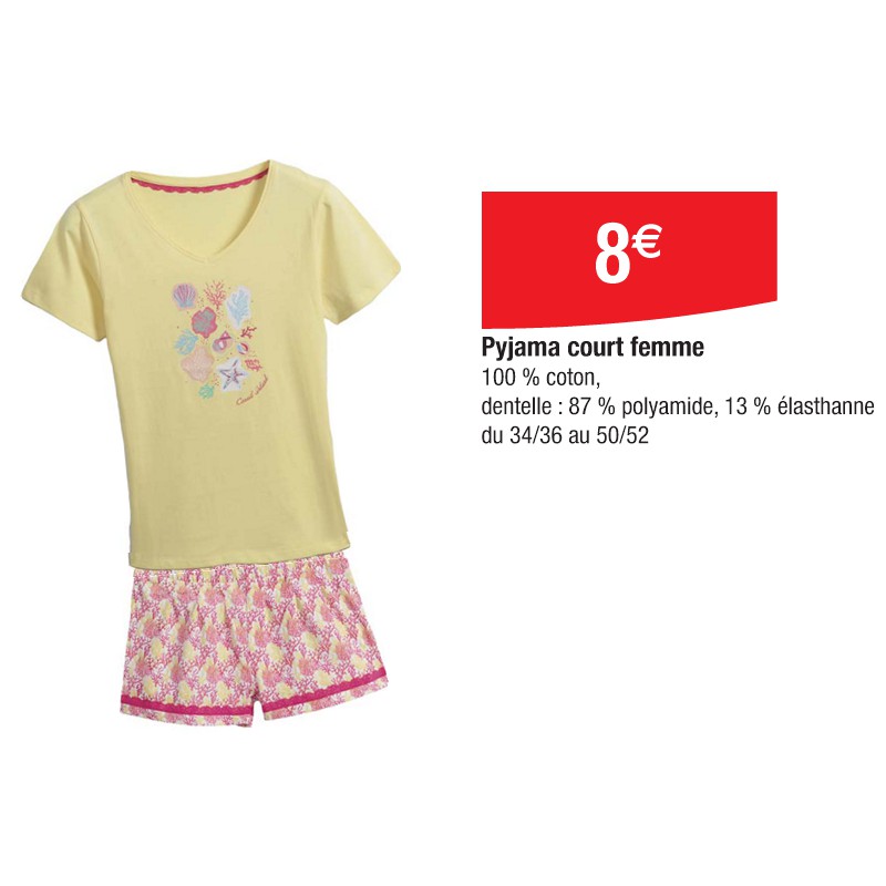 Pyjama court femme Cora La rentrée à petit prix
