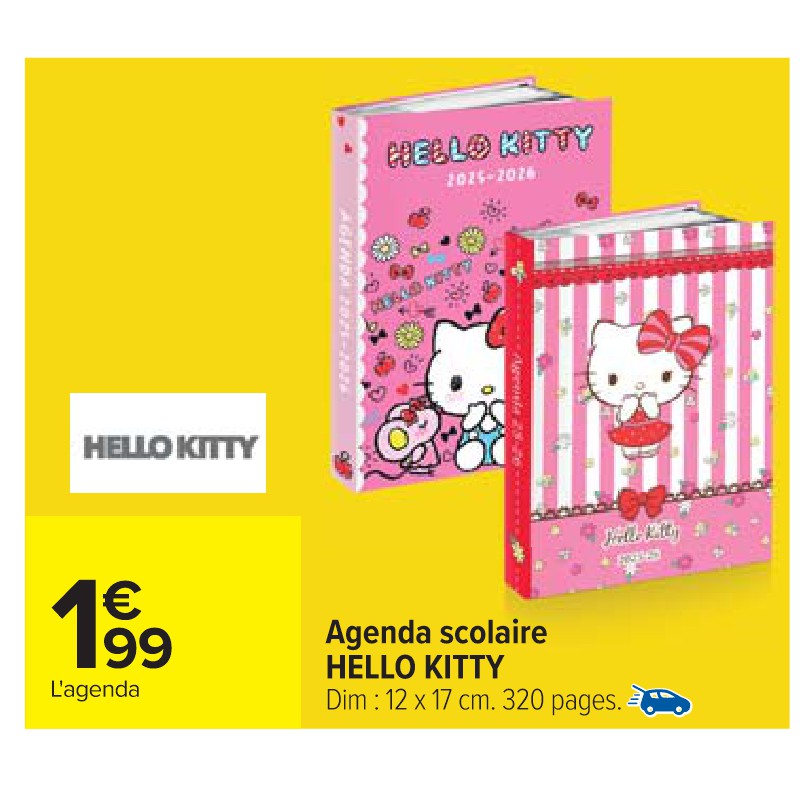 Agenda scolaire HELLO KITTY Cora La rentrée à petit prix