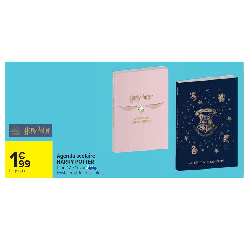 Agenda scolaire HARRY POTTER WARNER BROS Cora La rentrée à petit prix