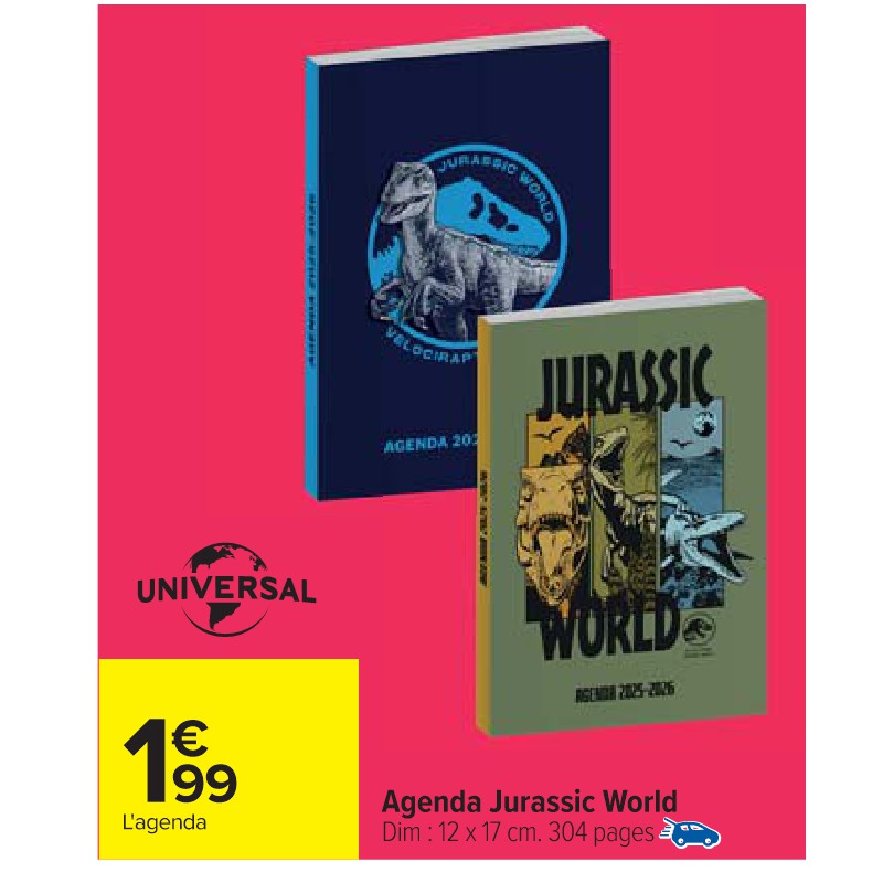 Agenda Jurassic World UNIVERSAL Cora La rentrée à petit prix