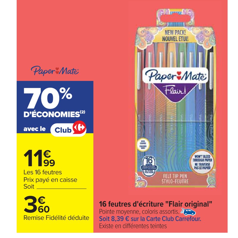 16 feutres d'écriture ''Flair original'' PAPER MATE