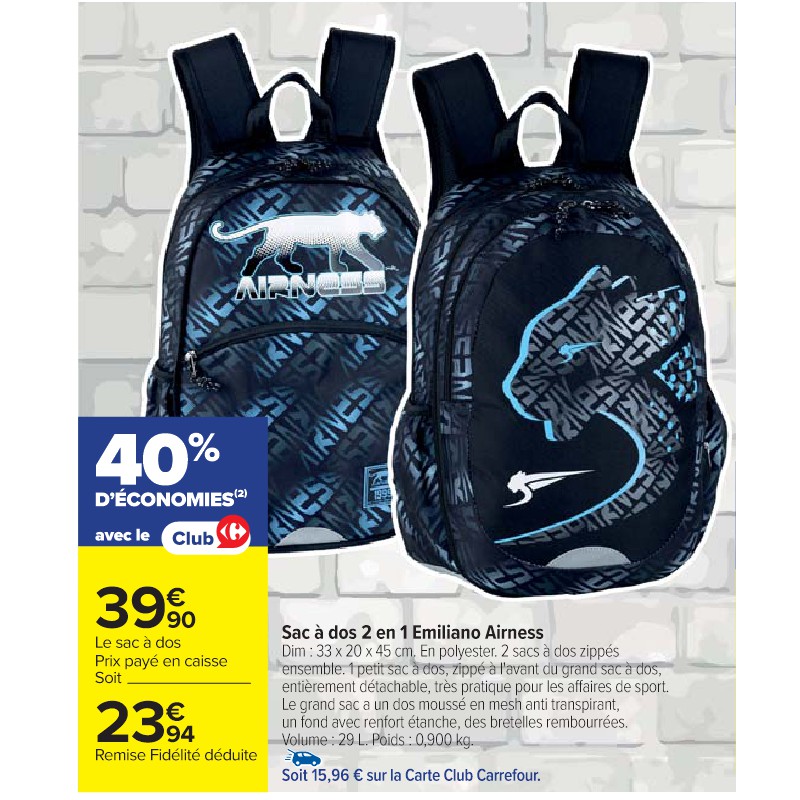 Sac à dos 2 en 1 Emiliano Airness AIRNESS