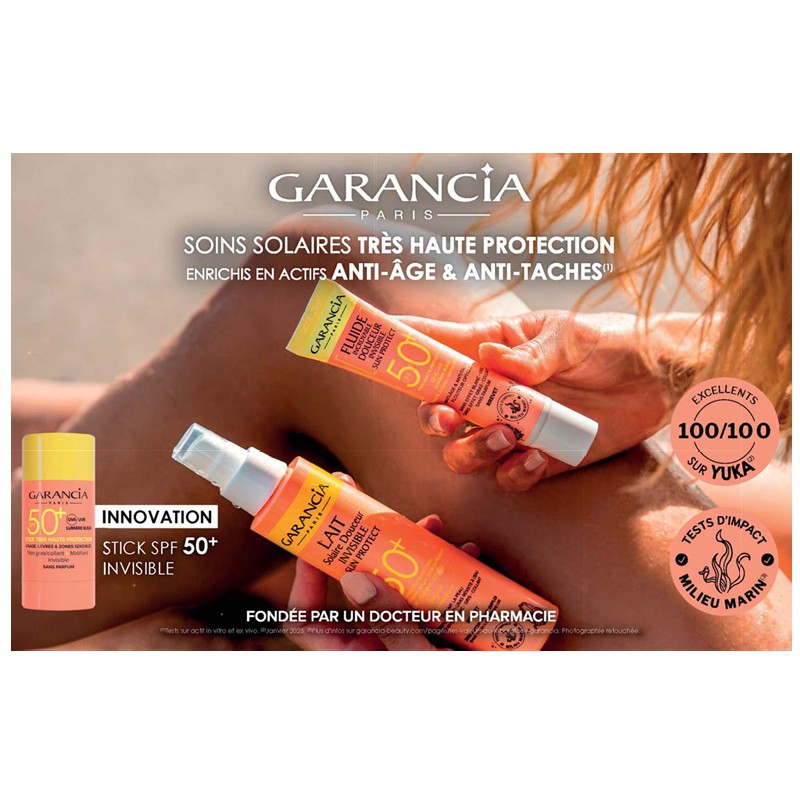 Gamme soins solaires très haute protection GARANCIA Cora Parapharmacie