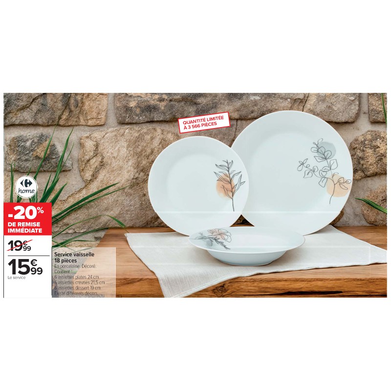 Service vaisselle 18 pièces CARREFOUR HOME