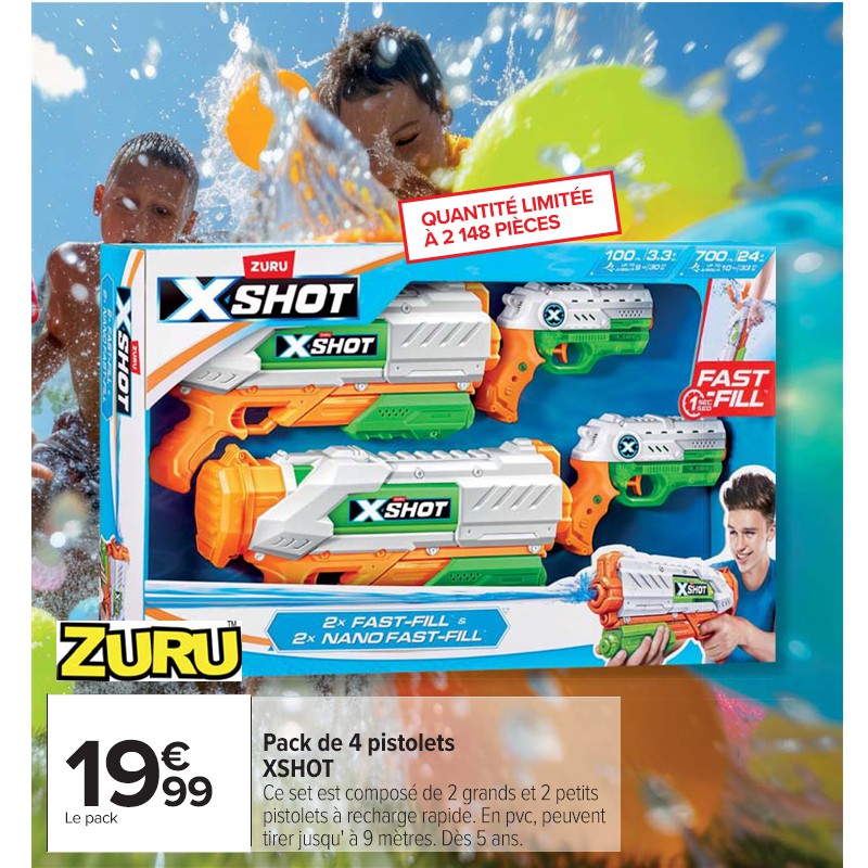 Pack de 4 pistolets XSHOT ZURU Cora Arrivages massifs